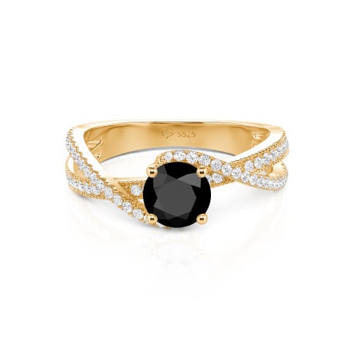 Jeulia Ribbon Twist Two Tone Custom Round Engagement Ring