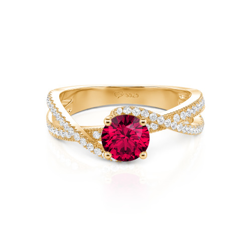 Jeulia Ribbon Twist Two Tone Custom Round Engagement Ring