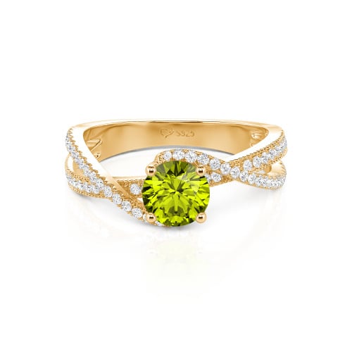 Jeulia Ribbon Twist Two Tone Custom Round Engagement Ring