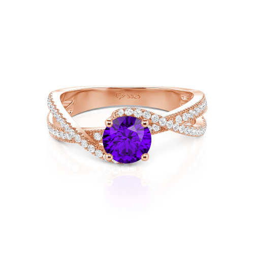 Jeulia Ribbon Twist Two Tone Custom Round Engagement Ring