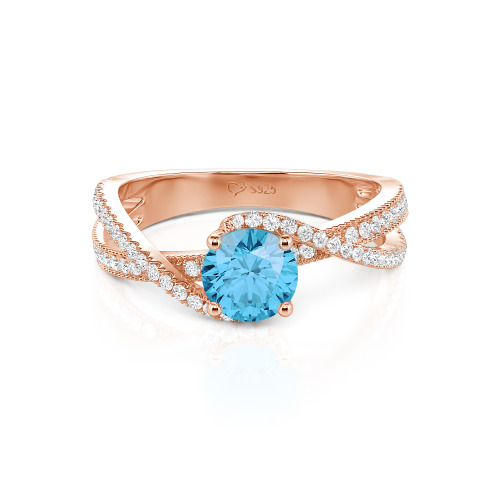 Jeulia Ribbon Twist Two Tone Custom Round Engagement Ring