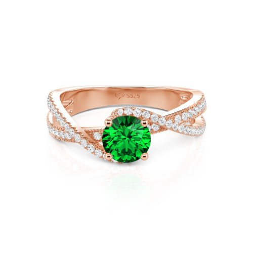 Jeulia Ribbon Twist Two Tone Custom Round Engagement Ring
