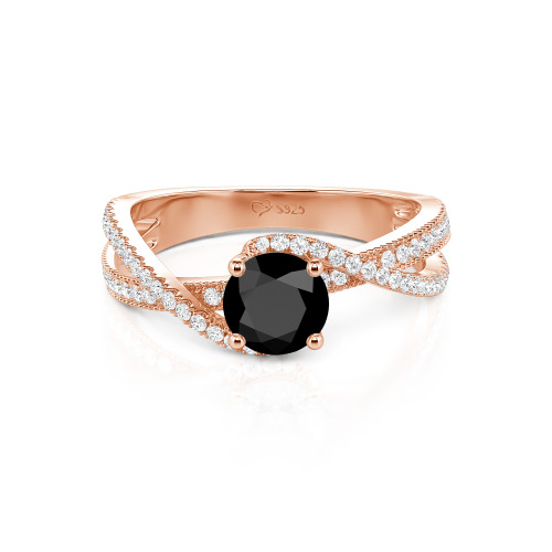 Jeulia Ribbon Twist Two Tone Custom Round Engagement Ring