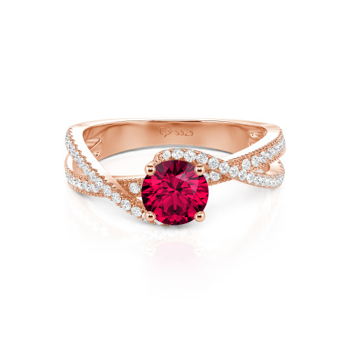 Jeulia Ribbon Twist Two Tone Custom Round Engagement Ring