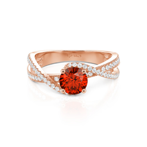 Jeulia Ribbon Twist Two Tone Custom Round Engagement Ring