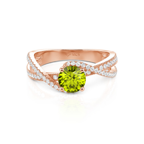 Jeulia Ribbon Twist Two Tone Custom Round Engagement Ring