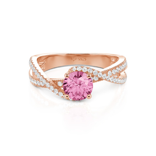 Jeulia Ribbon Twist Two Tone Custom Round Engagement Ring