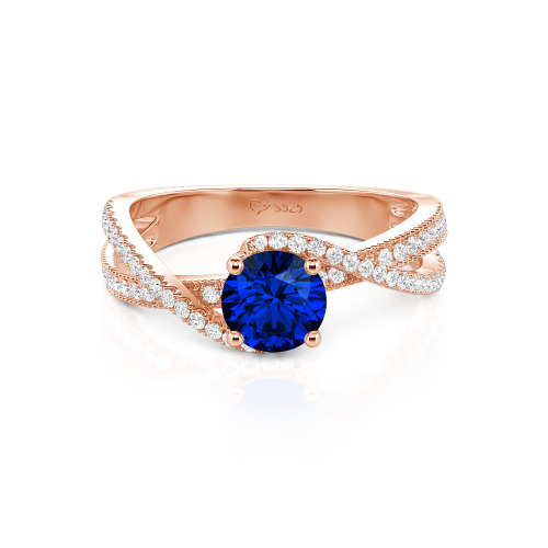 Jeulia Ribbon Twist Two Tone Custom Round Engagement Ring