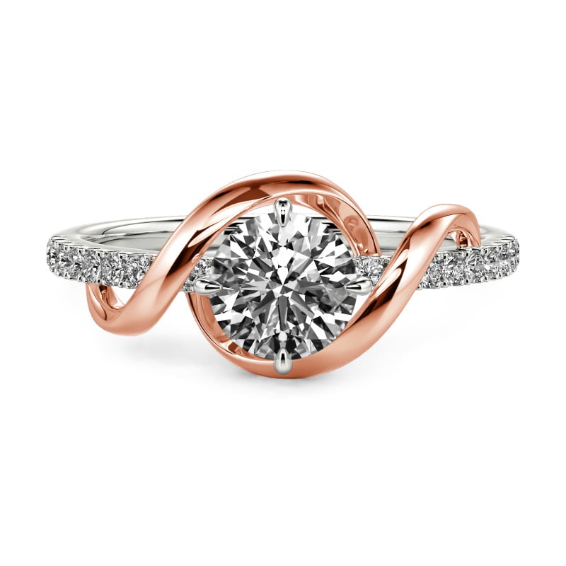 Jeulia Amore Anillo de Compromiso Bicolor Personalizado