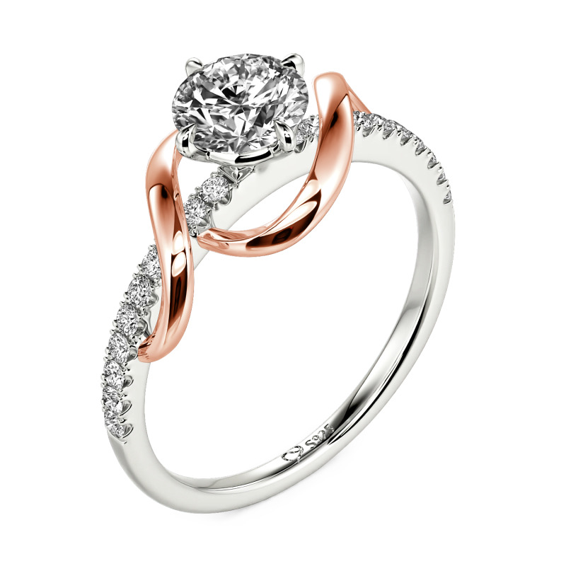 Jeulia Amore Two Tone Custom Engagement Ring