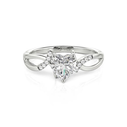 Jeulia Custom Twist Heart Promise Ring Sterling Silver