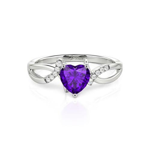 Jeulia Custom Twist Heart Promise Ring Sterling Silver