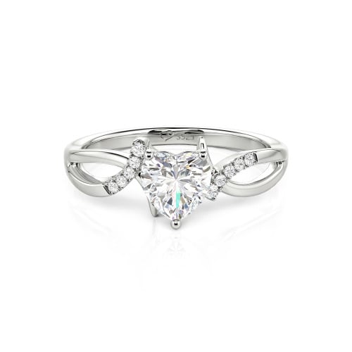 Jeulia Custom Twist Heart Promise Ring Sterling Silver