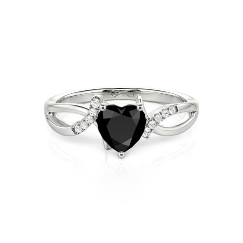 Jeulia Custom Twist Heart Promise Ring Sterling Silver