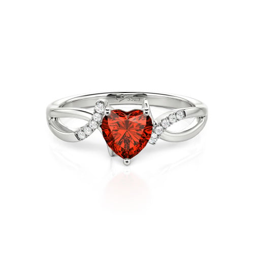 Jeulia Custom Twist Heart Promise Ring Sterling Silver
