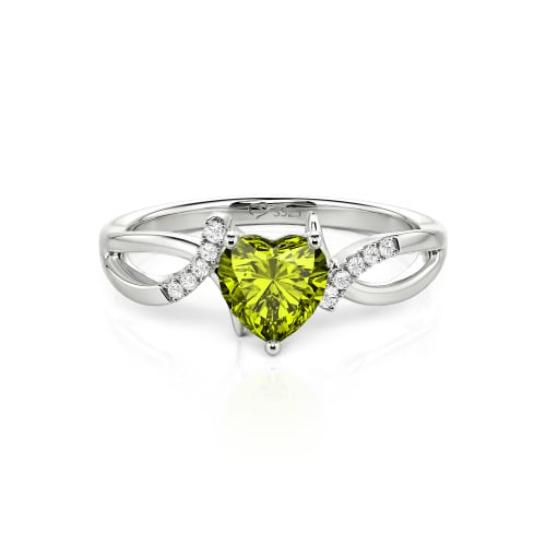 Jeulia Custom Twist Heart Promise Ring Sterling Silver