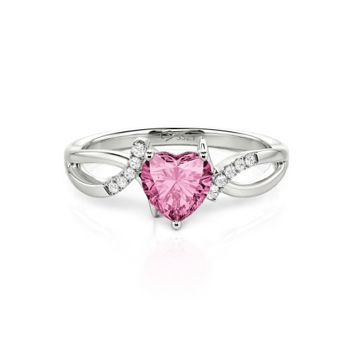 Jeulia Custom Twist Heart Promise Ring Sterling Silver