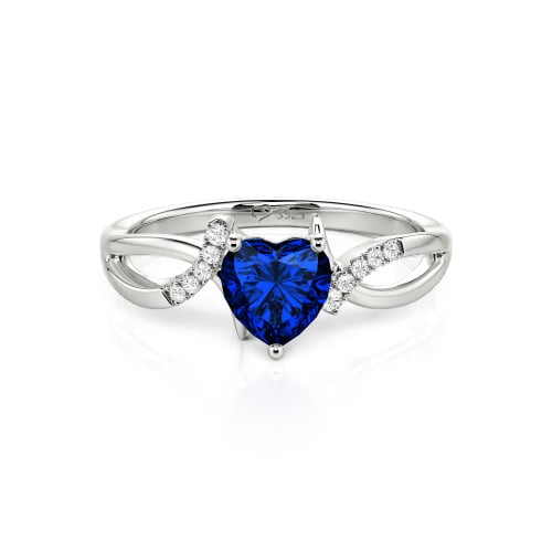 Jeulia Custom Twist Heart Promise Ring Sterling Silver
