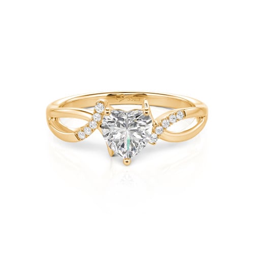 Jeulia Custom Twist Heart Promise Ring Sterling Silver