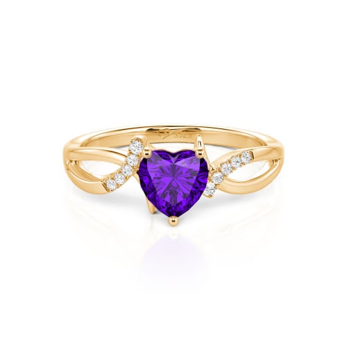 Jeulia Custom Twist Heart Promise Ring Sterling Silver