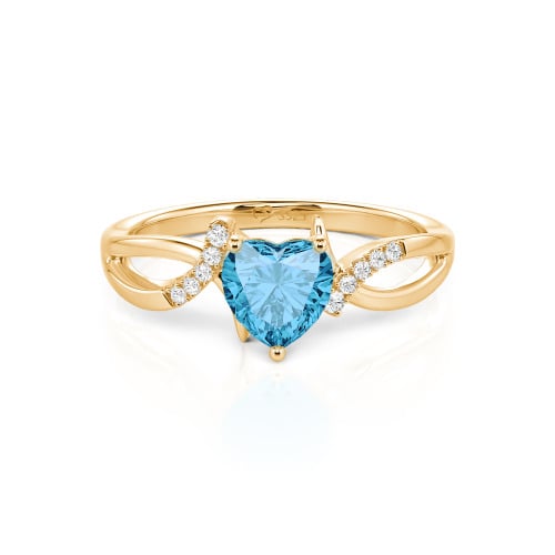 Jeulia Custom Twist Heart Promise Ring Sterling Silver