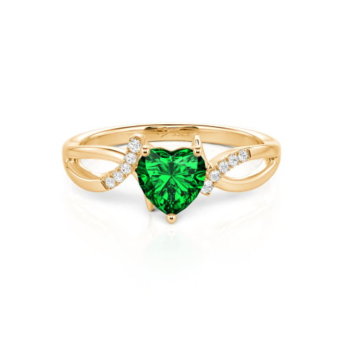 Jeulia Custom Twist Heart Promise Ring Sterling Silver