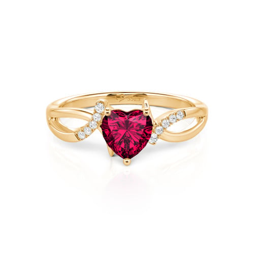 Jeulia Custom Twist Heart Promise Ring Sterling Silver