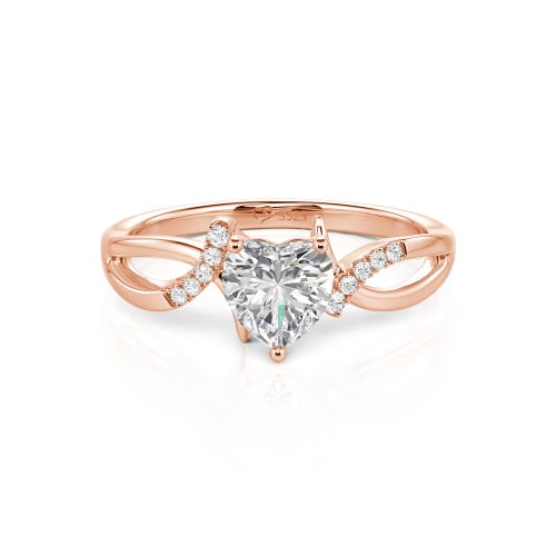 Jeulia Custom Twist Heart Promise Ring Sterling Silver