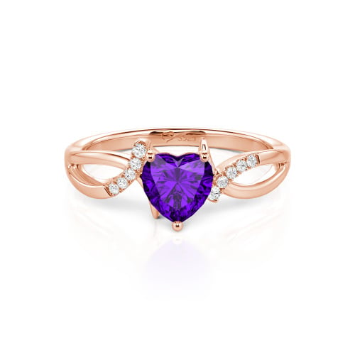 Jeulia Custom Twist Heart Promise Ring Sterling Silver