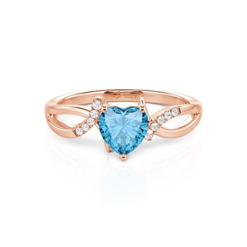 Jeulia Custom Twist Heart Promise Ring Sterling Silver