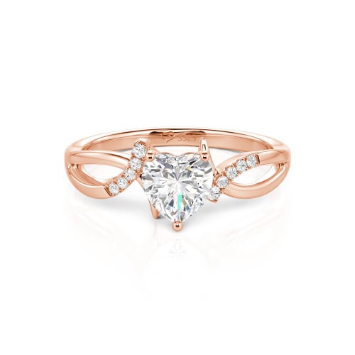 Jeulia Custom Twist Heart Promise Ring Sterling Silver