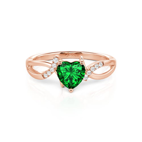 Jeulia Custom Twist Heart Promise Ring Sterling Silver