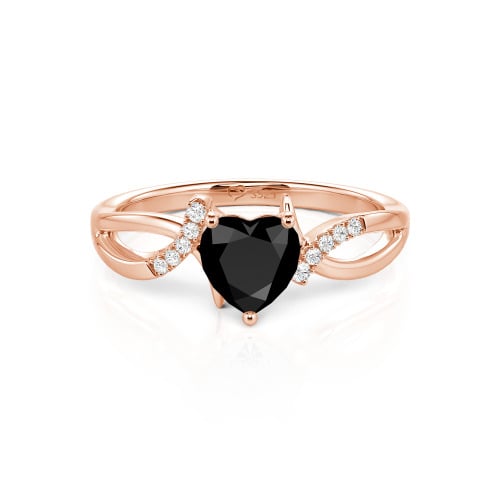 Jeulia Custom Twist Heart Promise Ring Sterling Silver