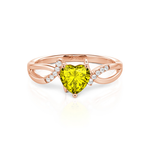 Jeulia Classic Heart Twist Custom Promise Ring Sterling Silver