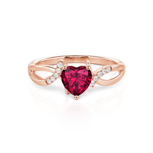 Jeulia Custom Twist Heart Promise Ring Sterling Silver