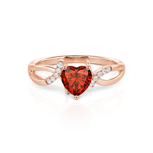 Jeulia Custom Twist Heart Promise Ring Sterling Silver