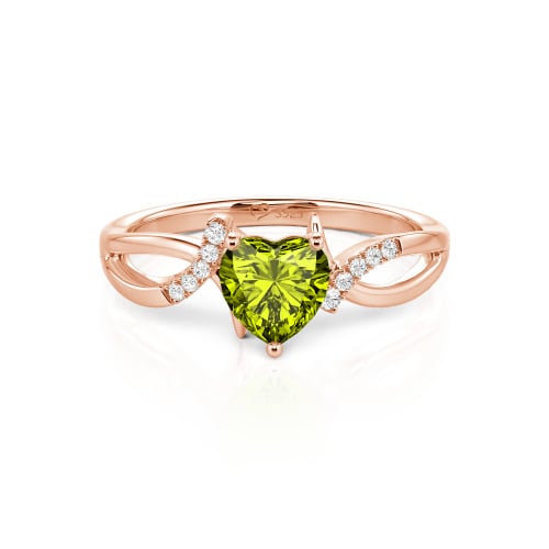 Jeulia Custom Twist Heart Promise Ring Sterling Silver