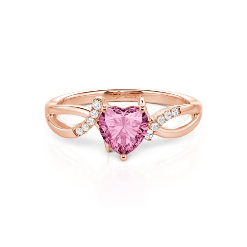 Jeulia Custom Twist Heart Promise Ring Sterling Silver