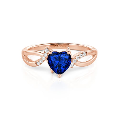 Jeulia Custom Twist Heart Promise Ring Sterling Silver