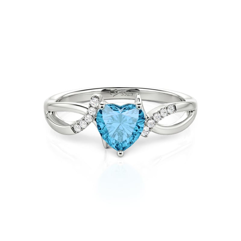 Jeulia Anillo de Promesa Corazón Trenzado Personalizado en Plata Esterlina