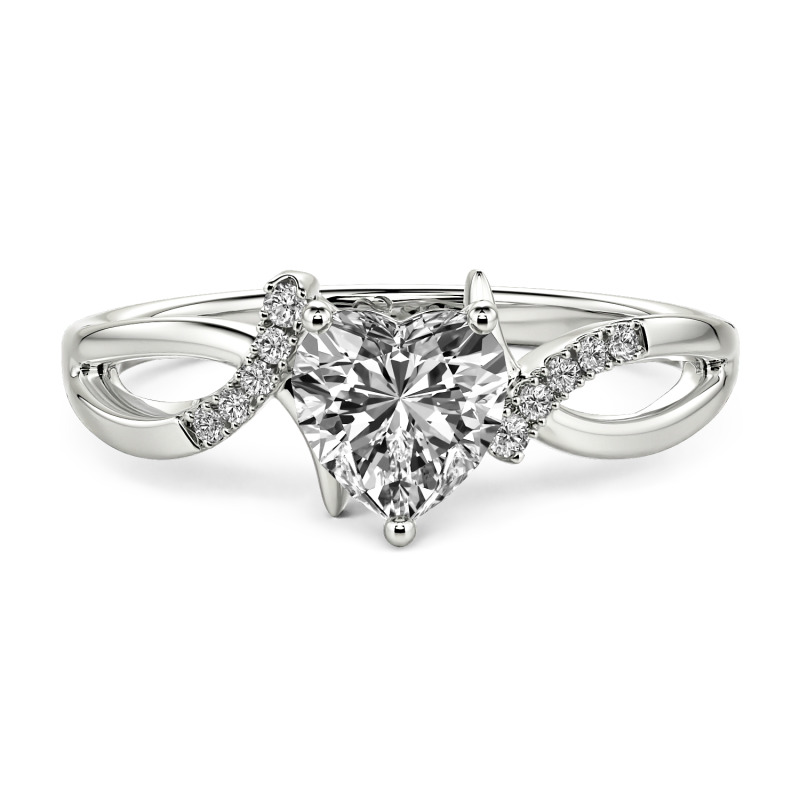 Jeulia Anillo de Promesa Corazón Trenzado Personalizado en Plata Esterlina