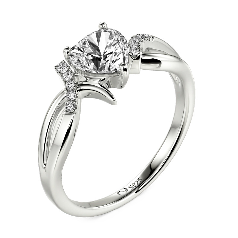 Jeulia Anillo de Promesa Corazón Trenzado Personalizado en Plata Esterlina