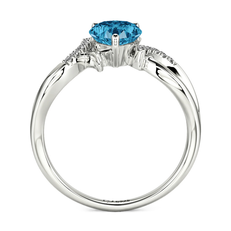 Jeulia Anello di Promessa Cuore Intrecciato Personalizzato in Argento Sterling