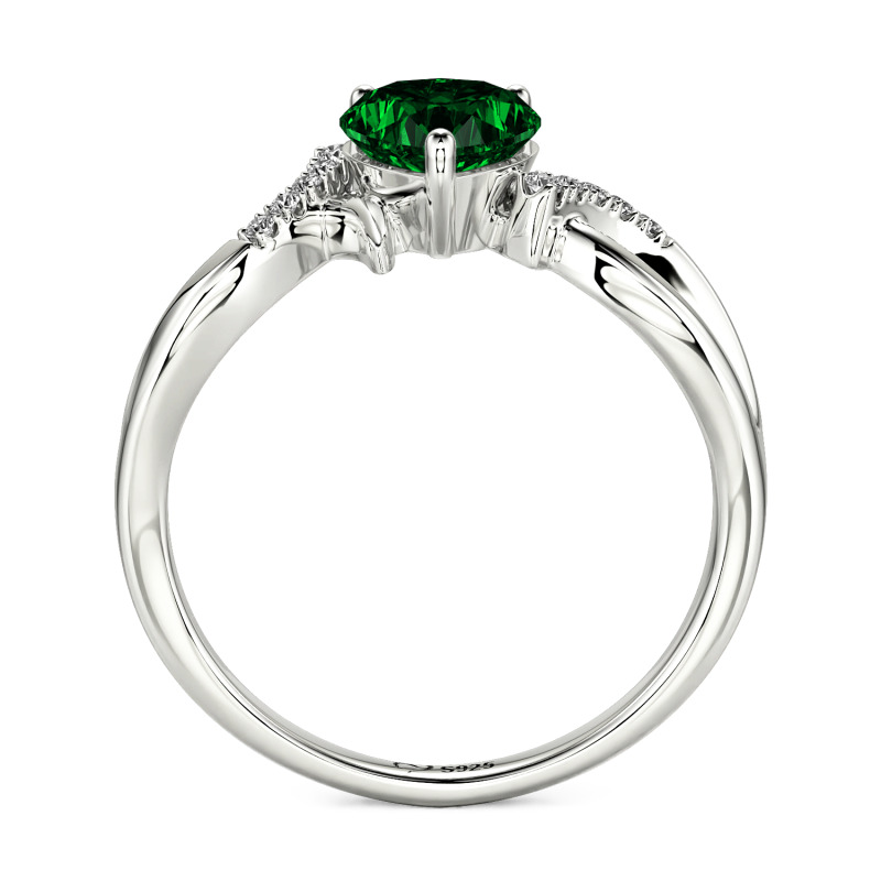 Jeulia Custom Twist Heart Promise Ring Sterling Silver