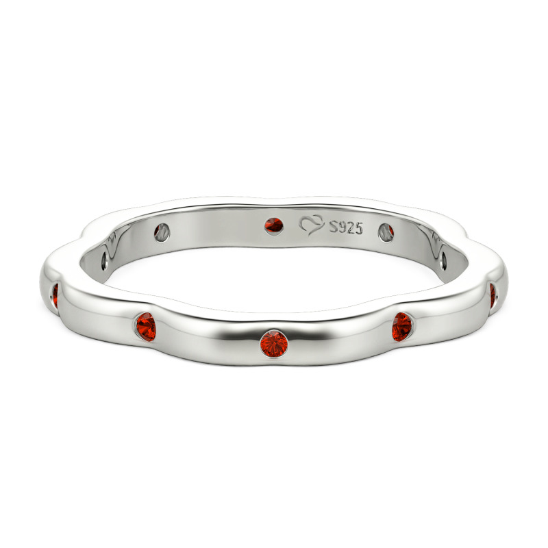 Jeulia Custom Sakura Petal Contour Round Cut Womens Ring