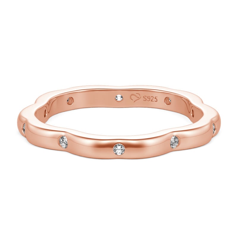 Jeulia Custom Sakura Petal Contour Round Cut Womens Ring