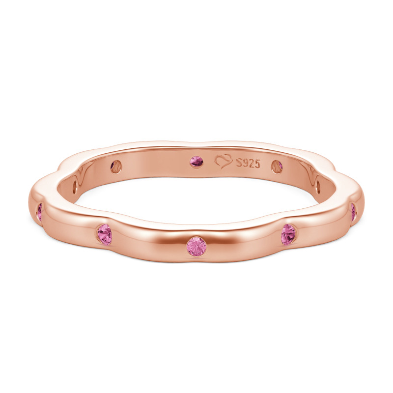 Jeulia Anillo para Mujer Personalizado Corte Redondo Contorno de Pétalos de Sakura