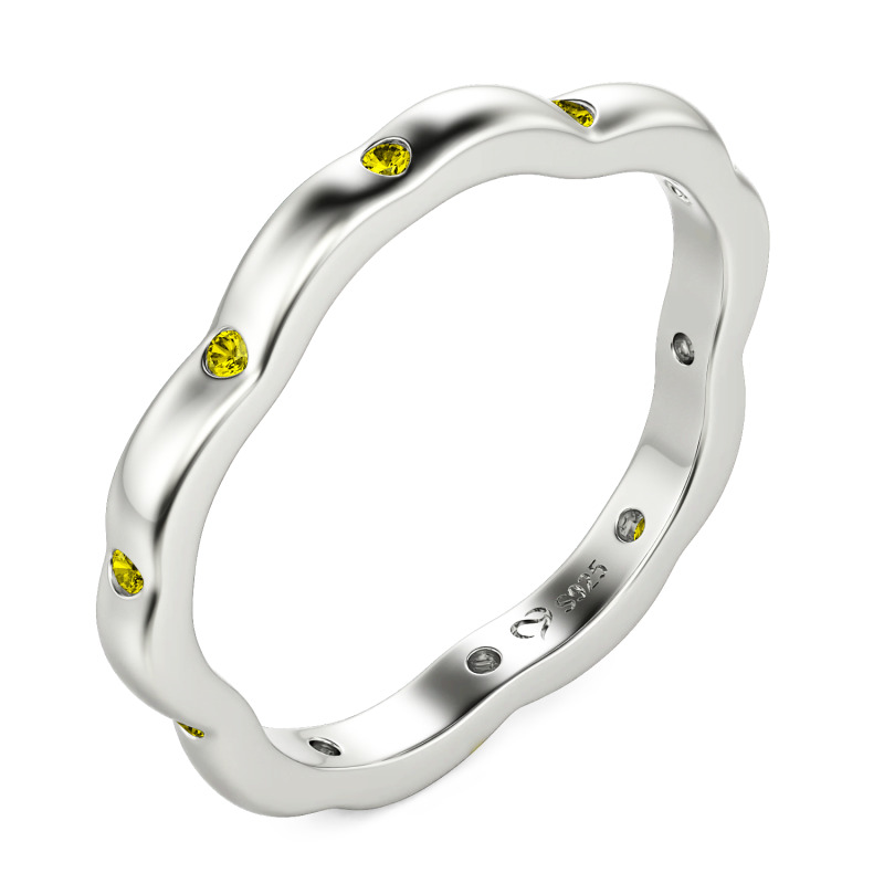 Jeulia Bague Femme Personnalisée Contour de Pétale de Sakura Coupe Ronde