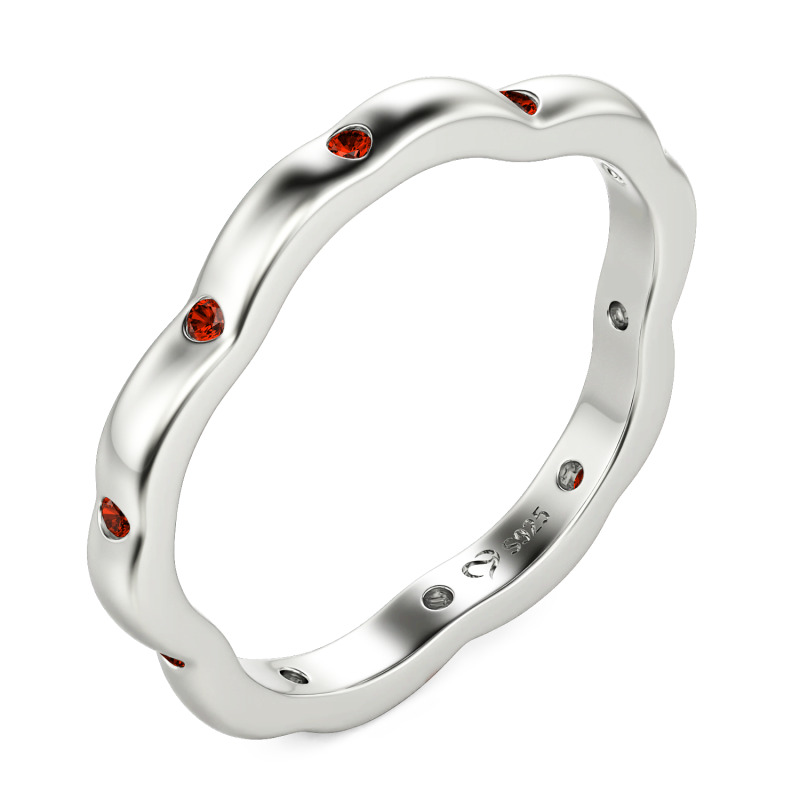 Jeulia Custom Sakura Petal Contour Round Cut Womens Ring