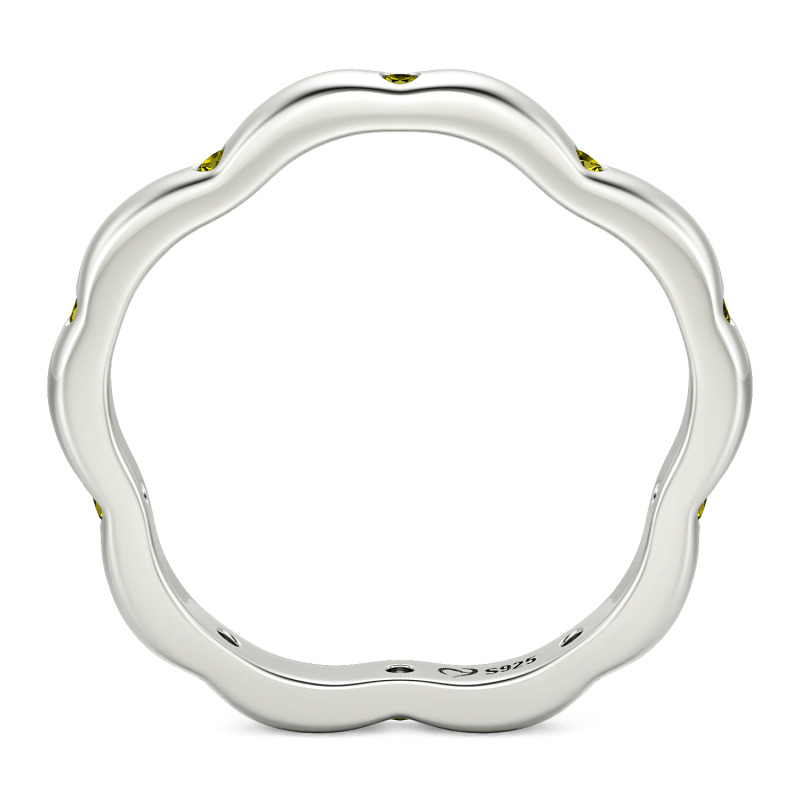 Jeulia Bague Femme Personnalisée Contour de Pétale de Sakura Coupe Ronde